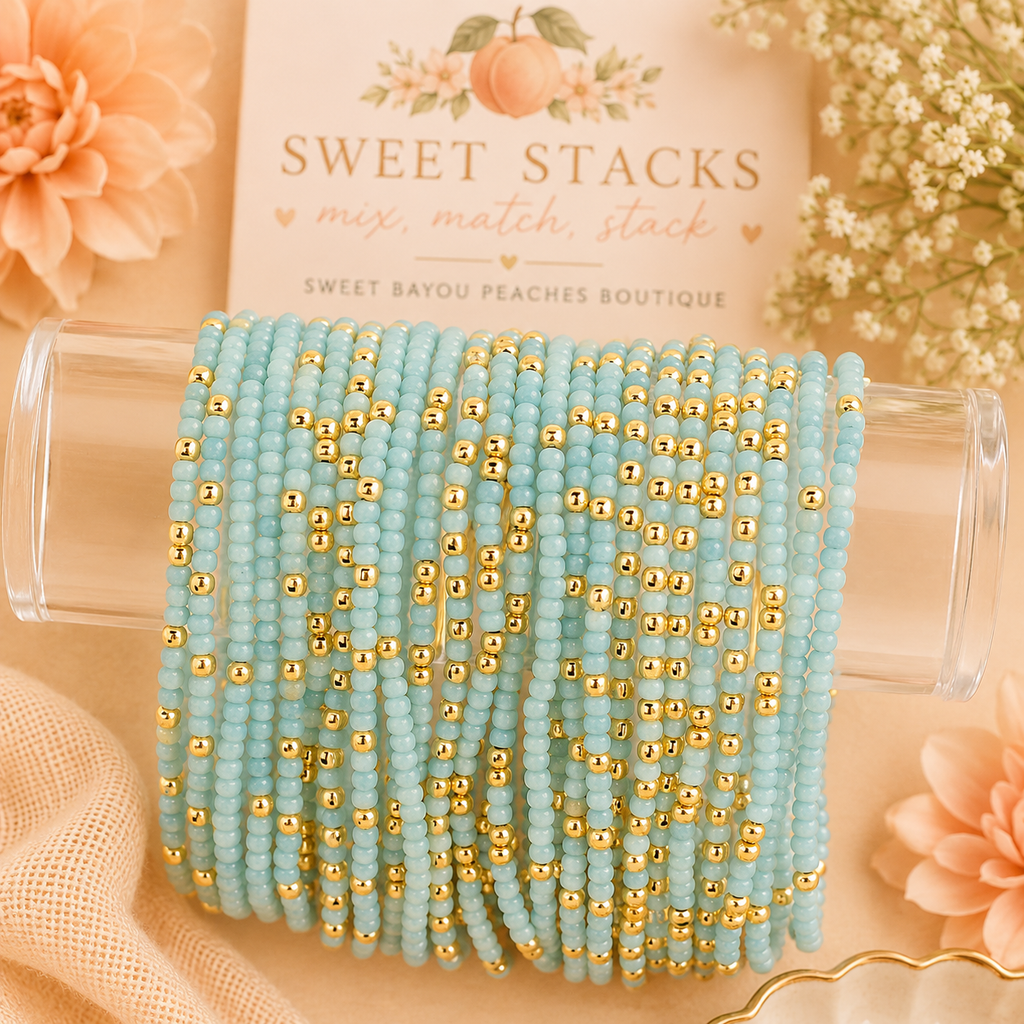 Coastal Blues Seed Bead Bracelet