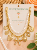 Peachy Pearl Charm Bag Chain