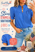 Coastal Chic Blue Striped Blouse