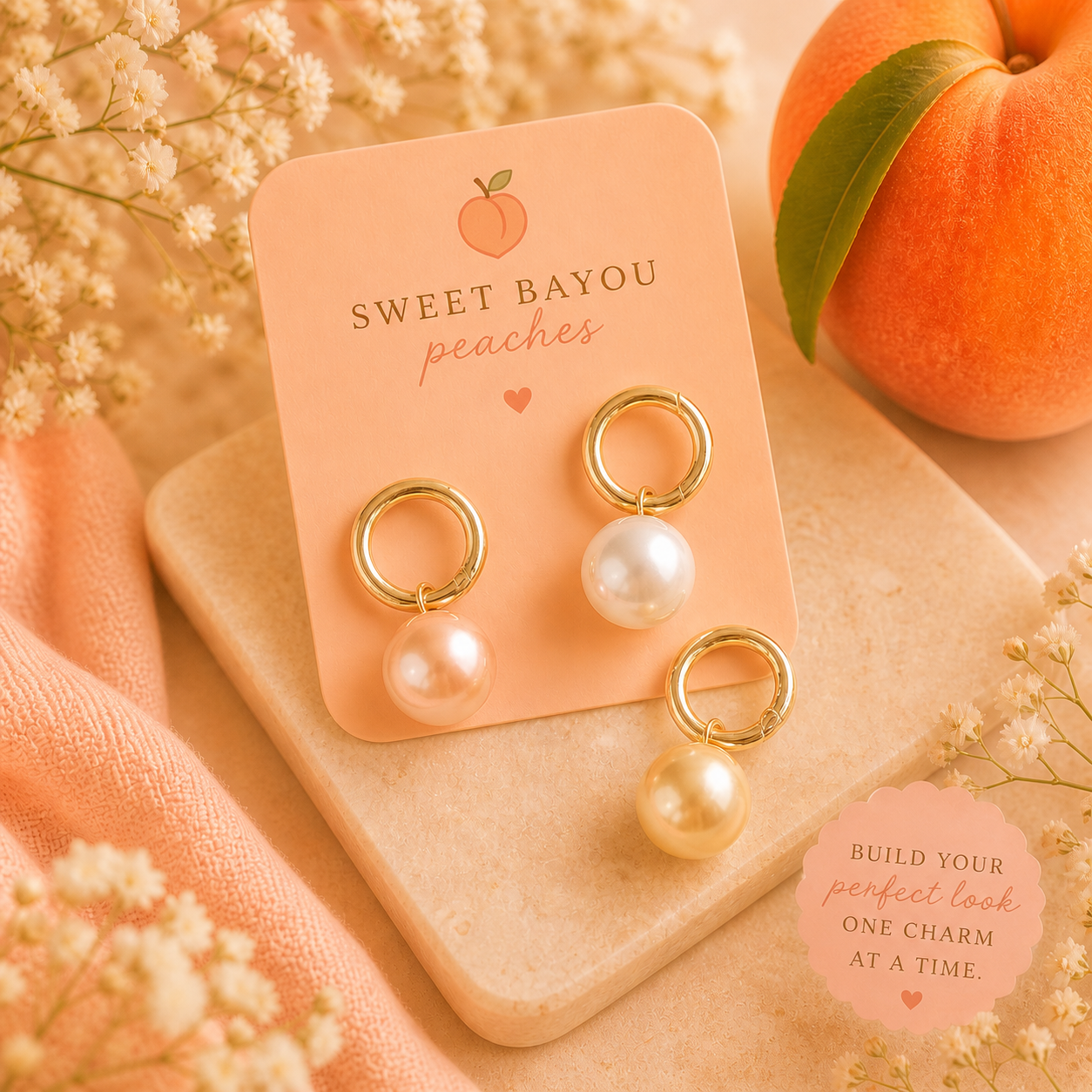 Golden Glow Pearl Charm