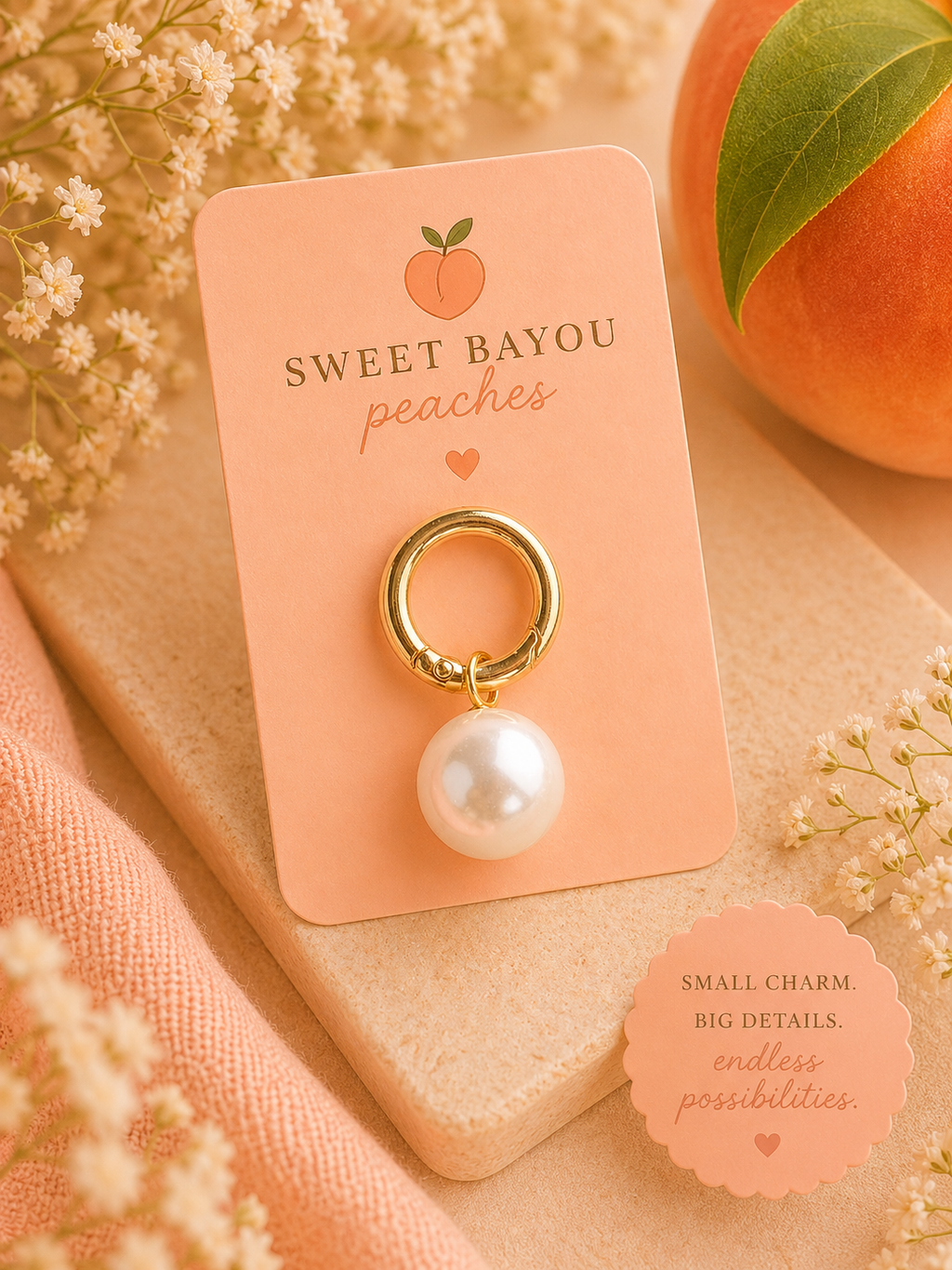 Golden Glow Pearl Charm