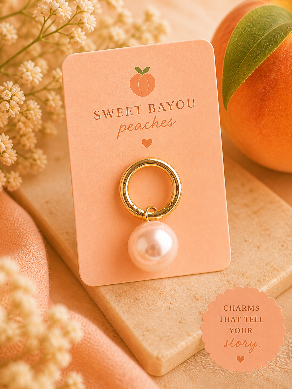 Golden Glow Pearl Charm