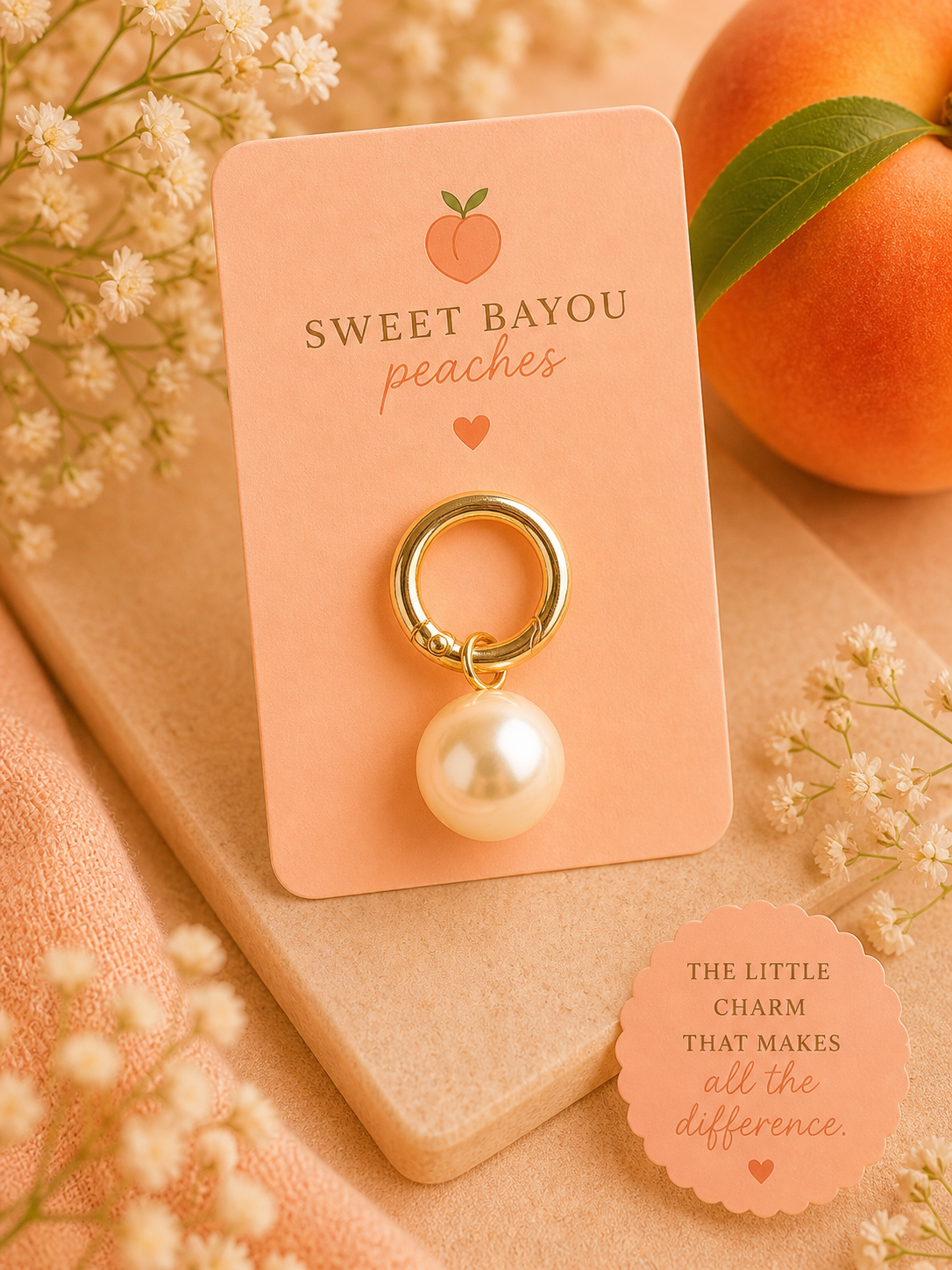 Golden Glow Pearl Charm