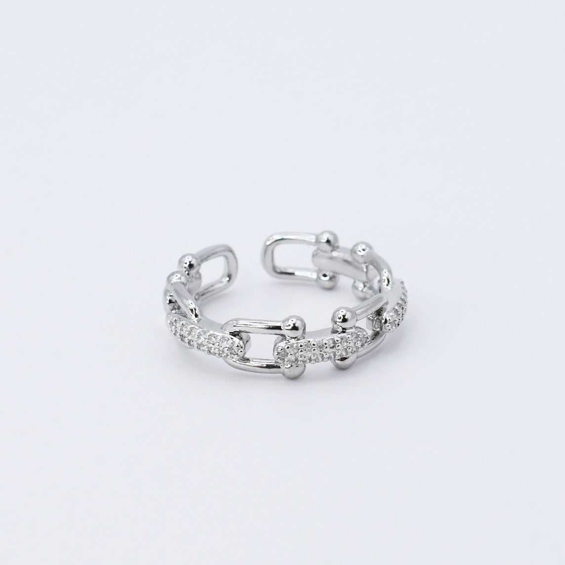 Crystal Fancy Link Silver