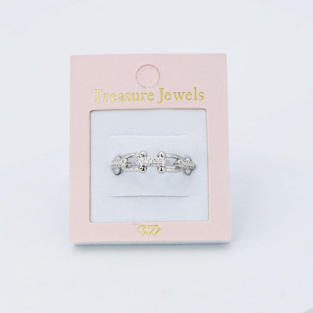 Crystal Fancy Link Silver