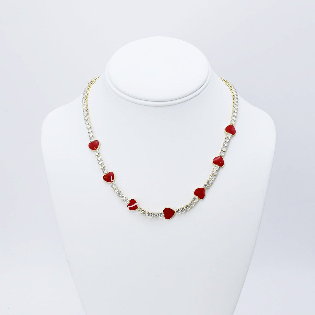 Multi Red Heart Chocker
