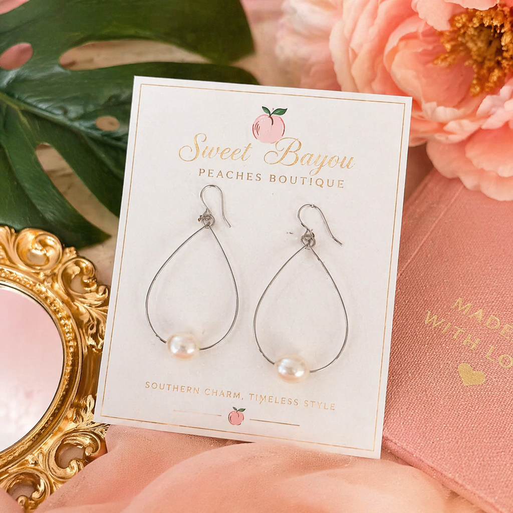 Bayou Drop Pearl Earrings