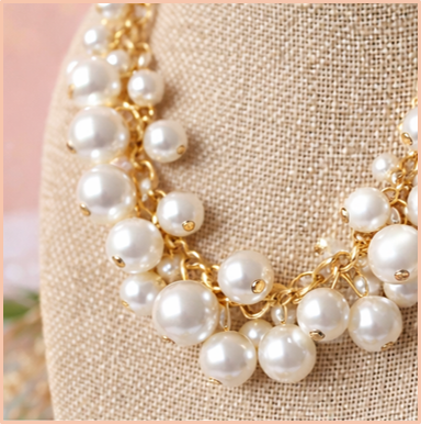 Peach Blossom Pearl Statement Necklace
