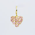 Pink Gem Heart Charm CH-349