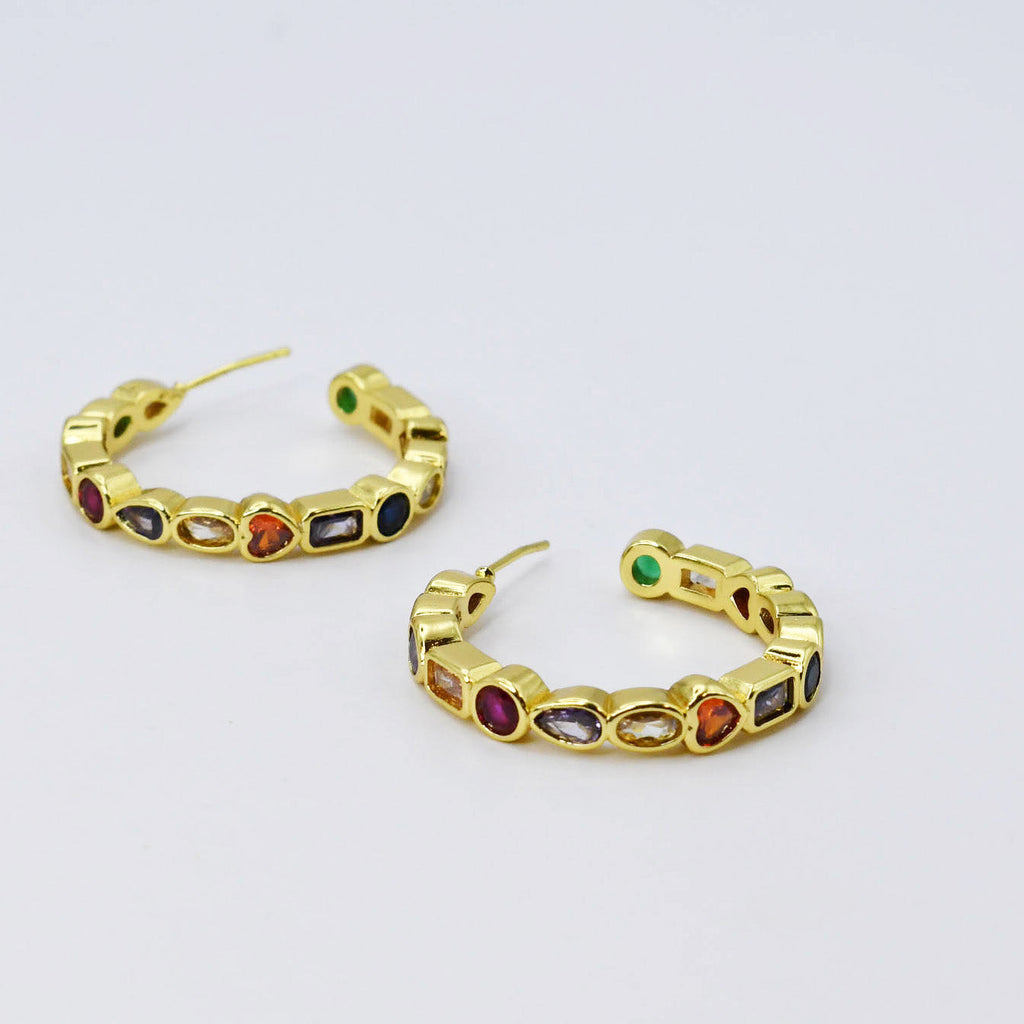 Rainbow Gem Bliss Hoop
