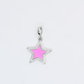Silver Pink Star Charm CH-126