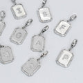 Silver Square Initials Charm