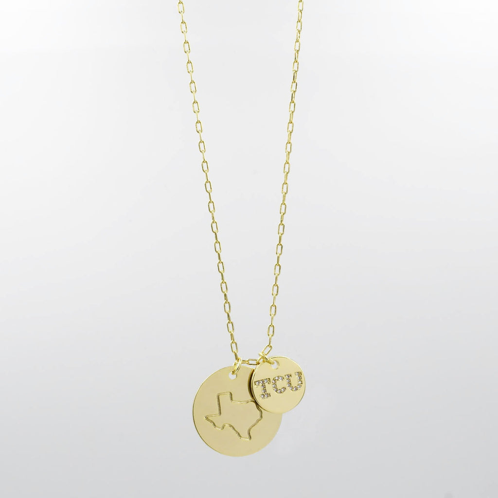TCU Double Circle Necklace Gold T35