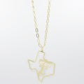 Texas Tech Map Necklace Gold T33