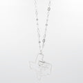 Texas Tech Map Necklace Silver T33