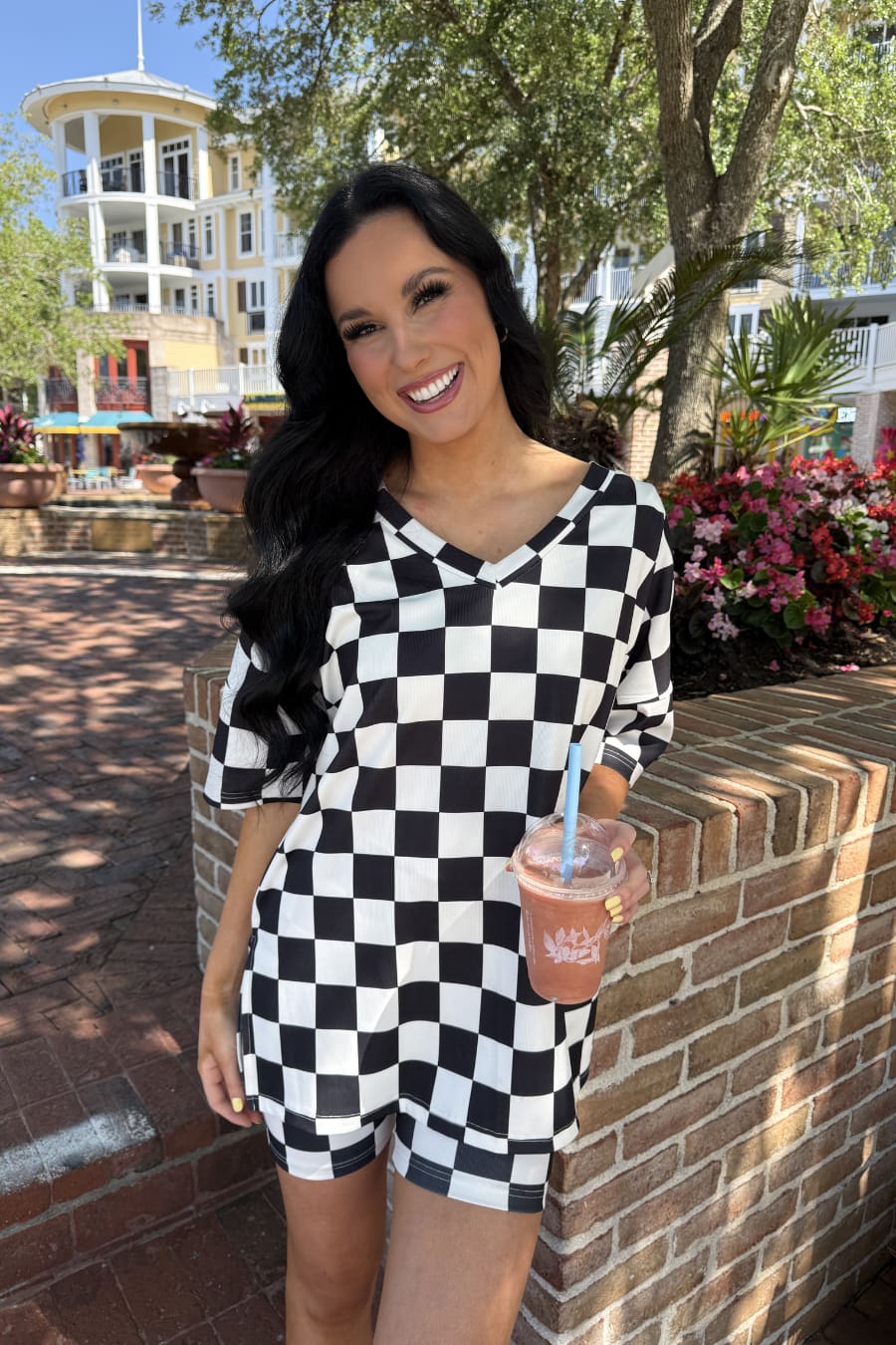 All Day Biker Set- Checkerboard Checkered