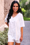 All Day Biker Set- White Chloe Camo