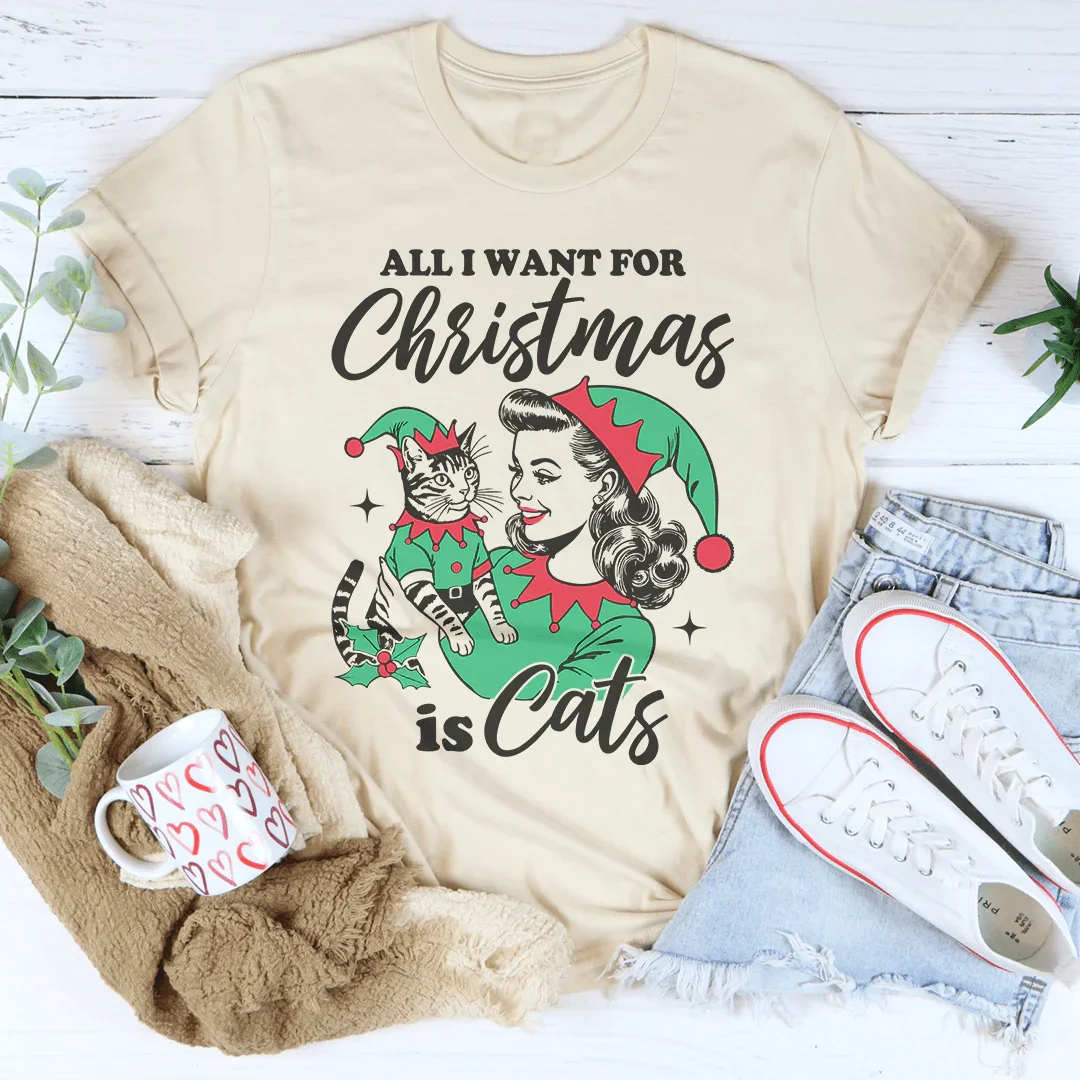 All I Want For Christmas Is Cats Tee