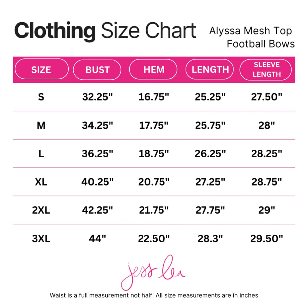 Alyssa Mesh Top- Football Bows
