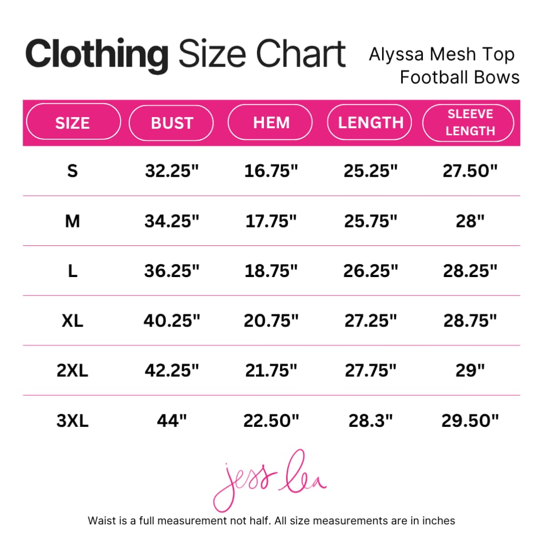 Alyssa Mesh Top- Football Bows