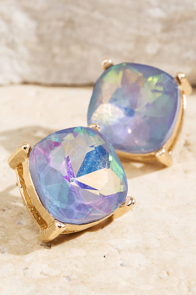 Peach Prism Glow Stud Earrings