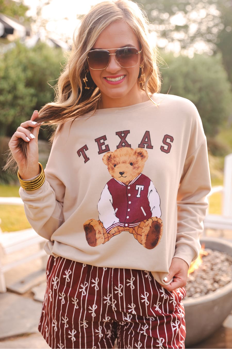 Benny The Bear Texas Pullover- Maroon
