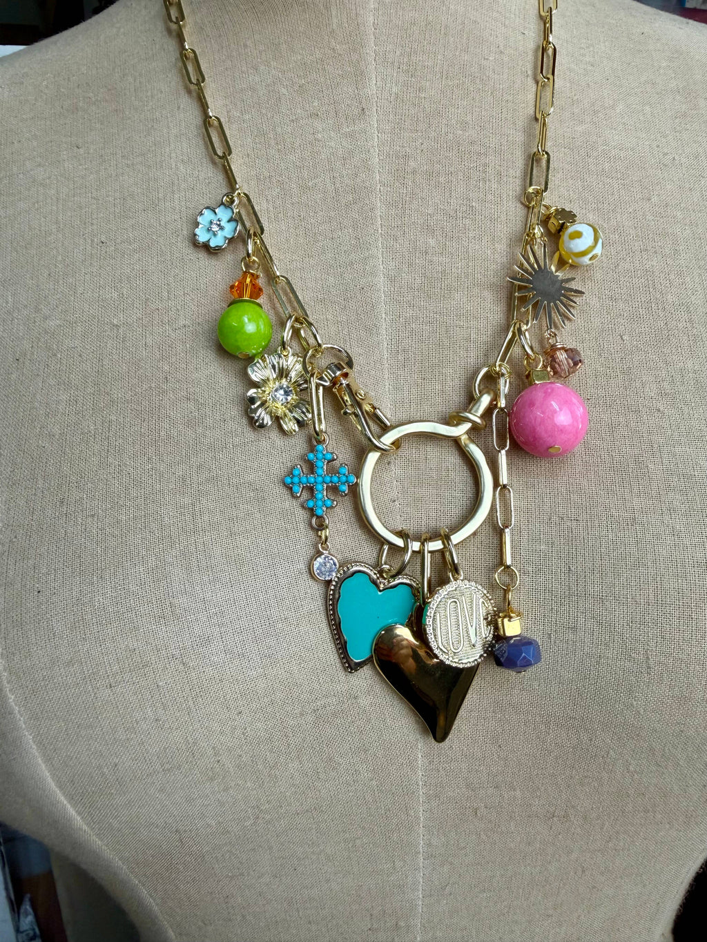 Colorful Roulette Charm Neck