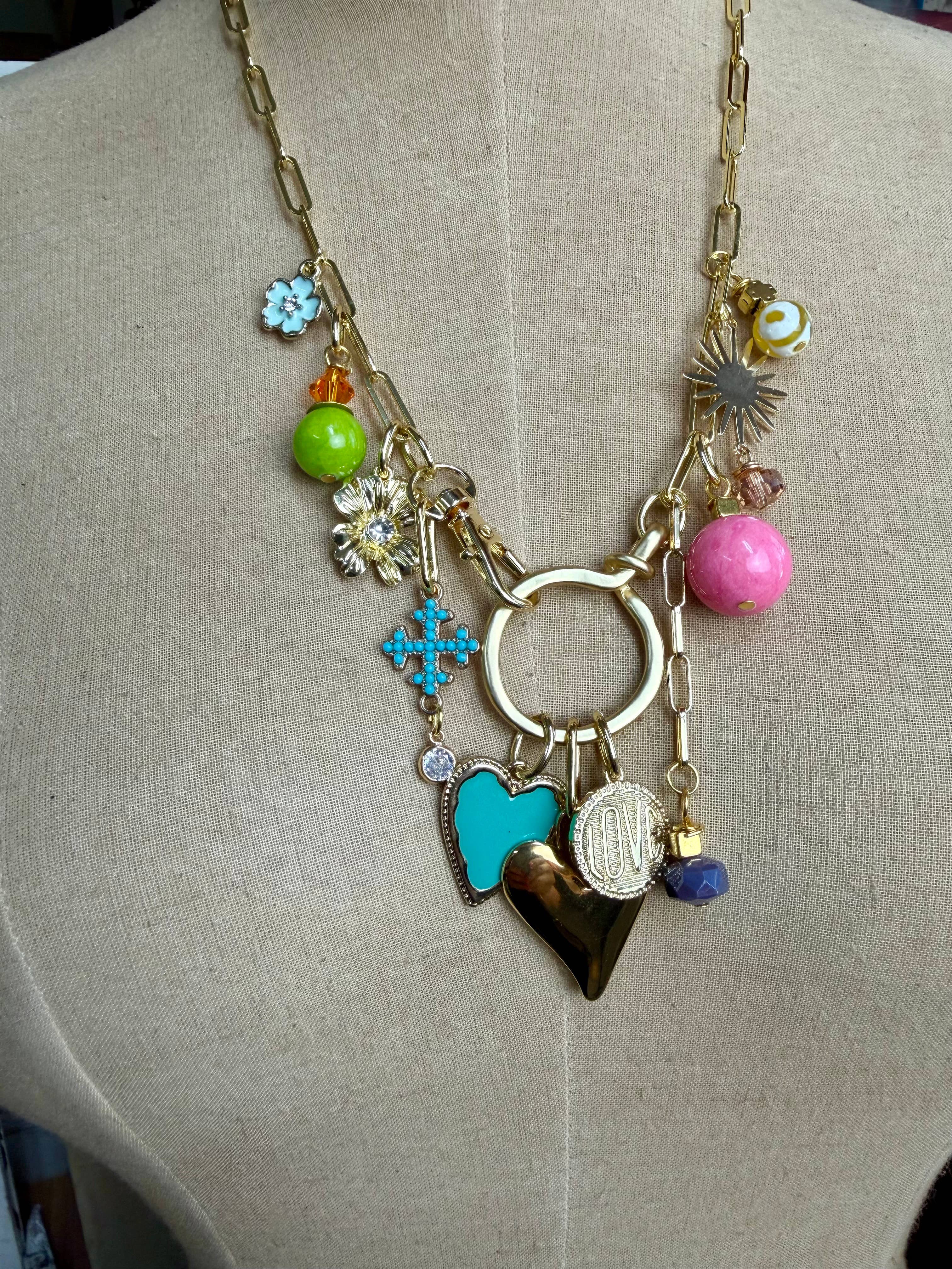 Colorful Roulette Charm Neck