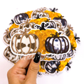 Fall pumpkins cow print embroidery patch iron on 