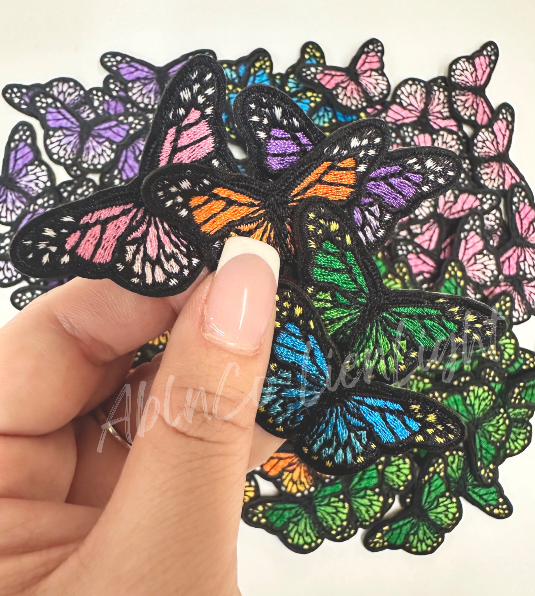 Trucker hat patches 1” rainbow butterfly embroidery patch