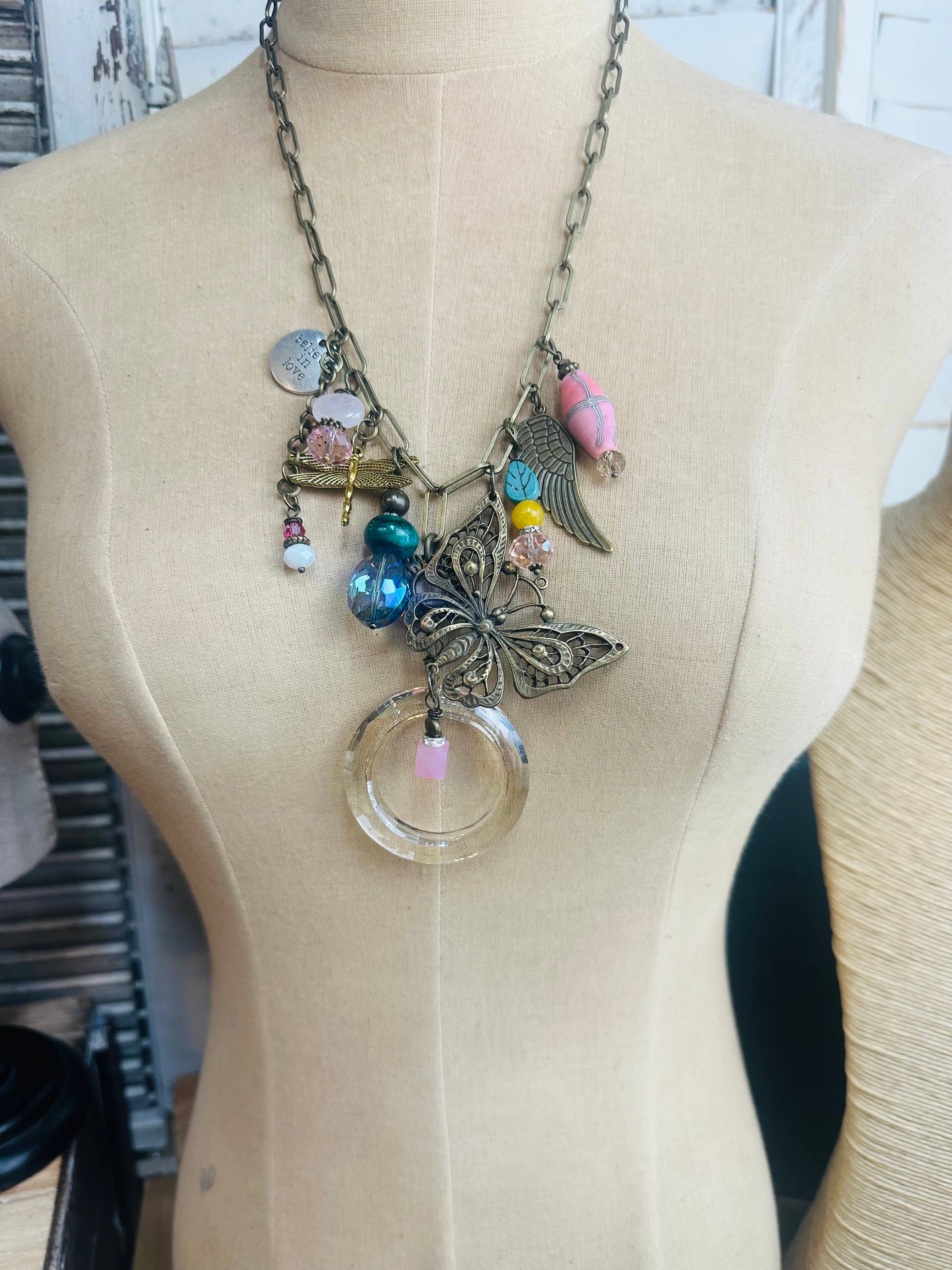 Gypsy Junk Originals  Butterfly Necklace 