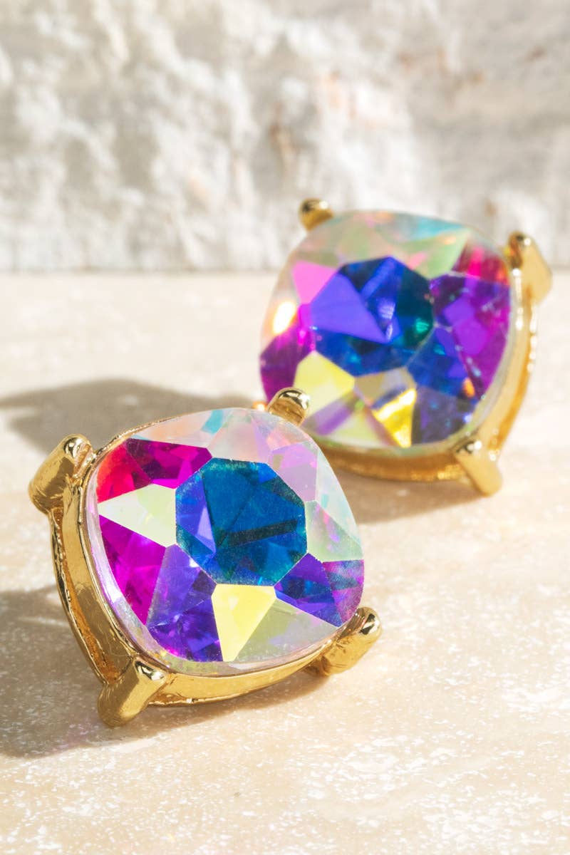Peach Prism Glow Stud Earrings