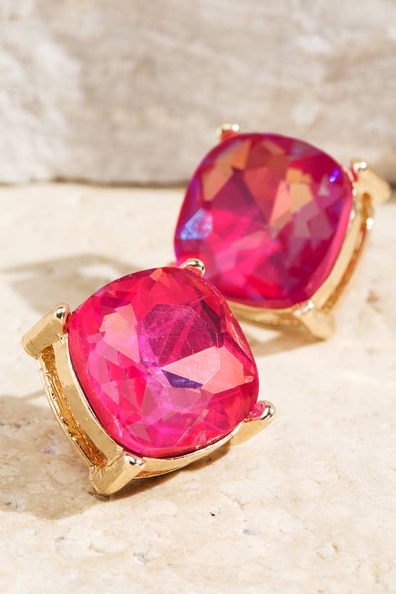 Peach Prism Glow Stud Earrings