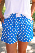 Easy Win Polka Dot Boxer Shorts- Blue