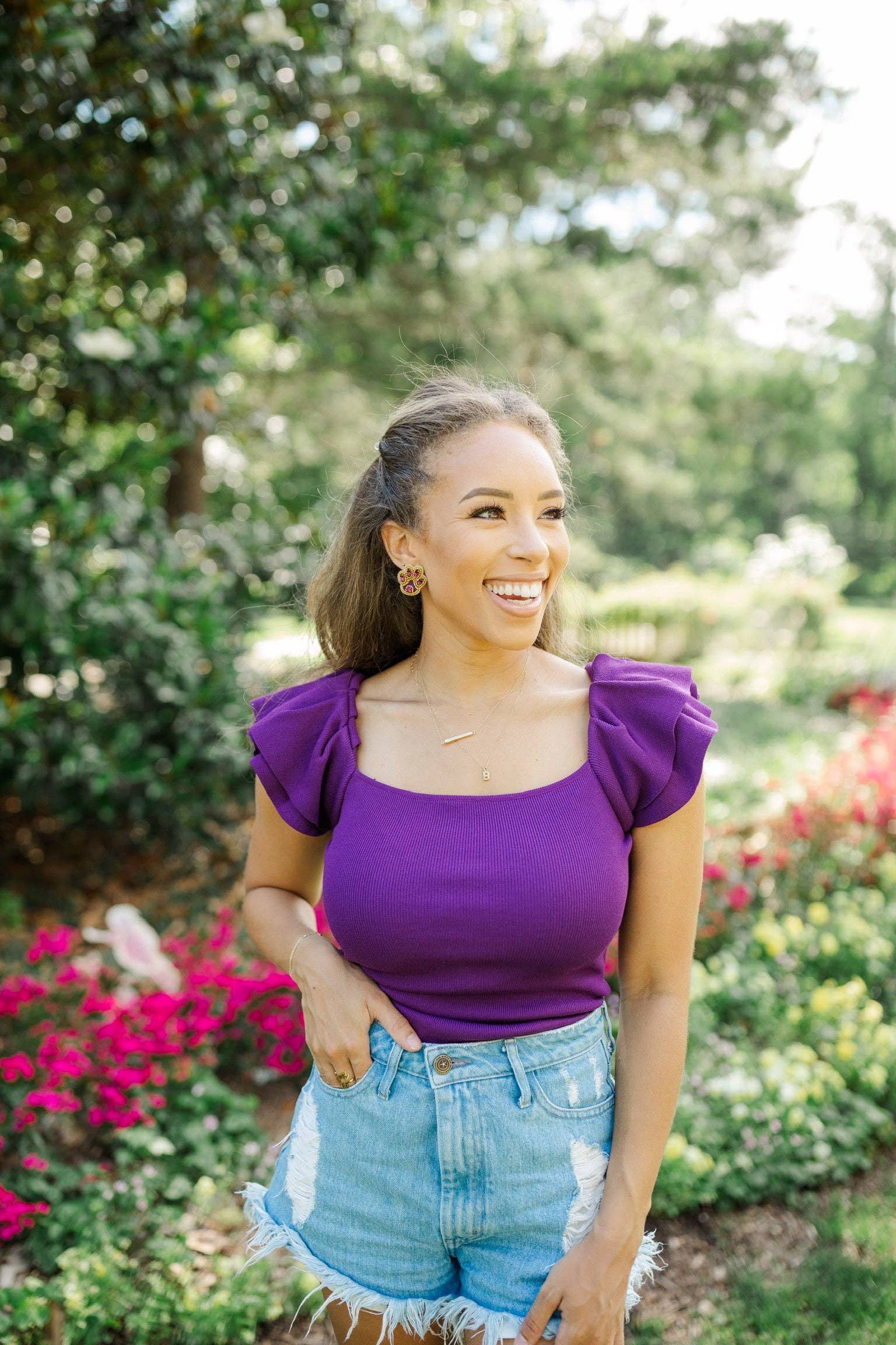 Game Day Glam LSU Paw Statement Earrings