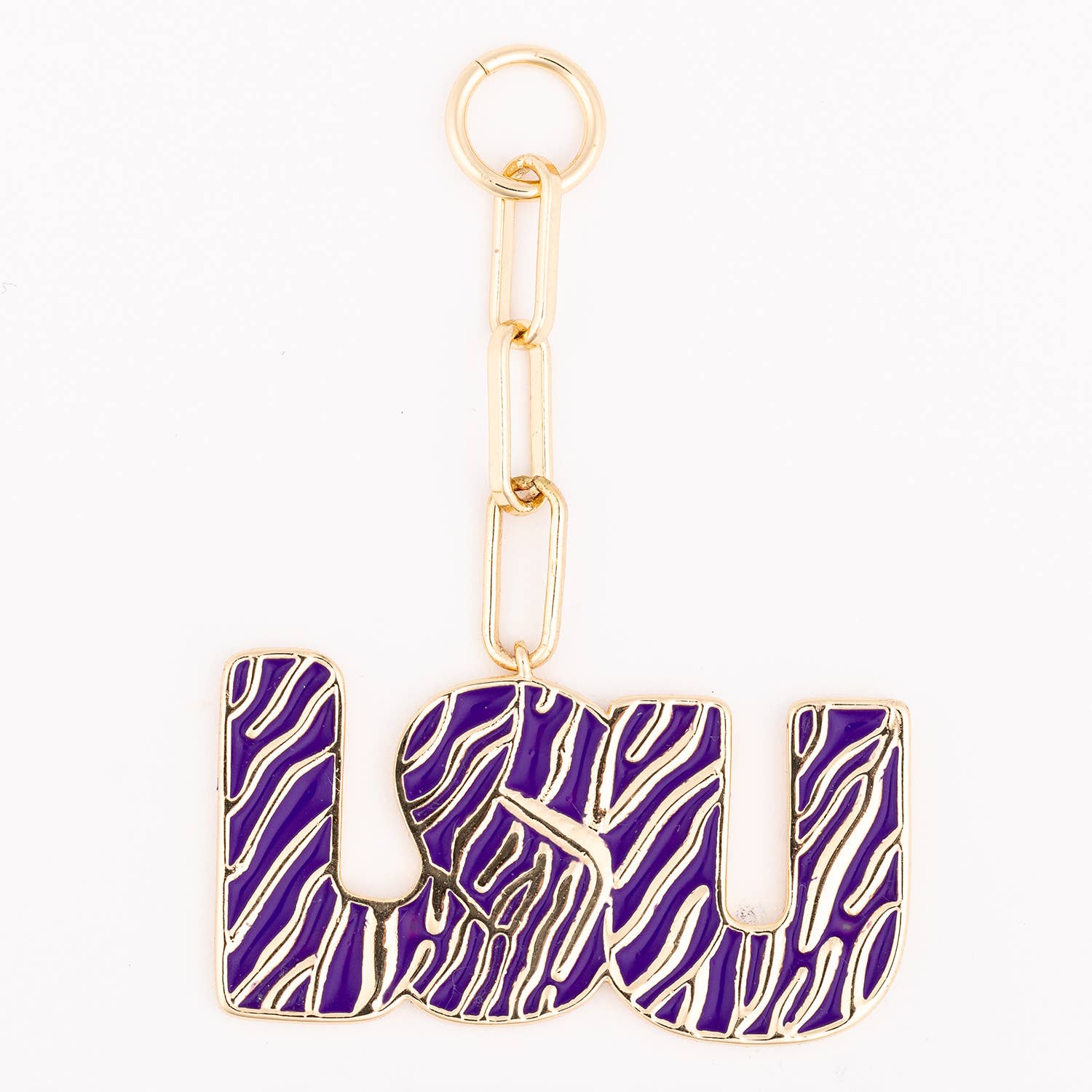 LSU Zebra Print Charm