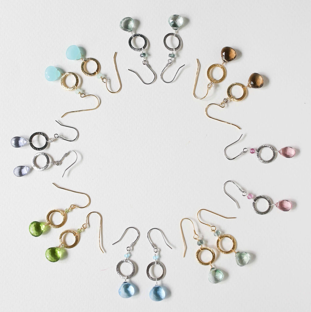 The Airie Earring - Green Amethyst Silver