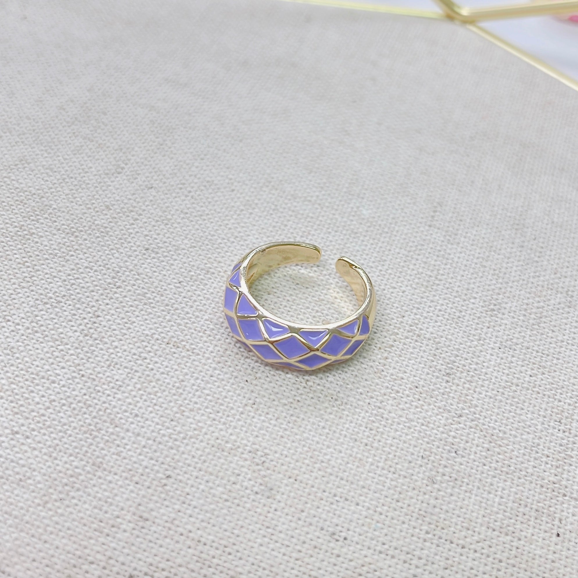 Lavender Checkered Ring