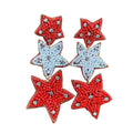 Red/White Star Earrings S5