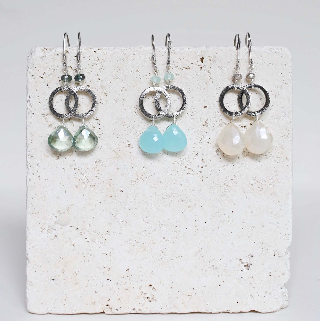 The Airie Earring - White Chalcedony Silver