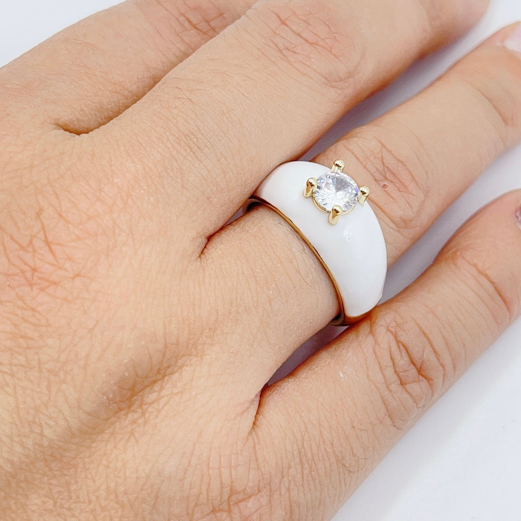 Clouds White Ring One Size