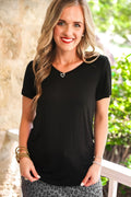 Jess Lea Basic Tee- Black