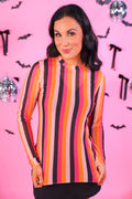 Kate Mesh Top- Boo Stripes