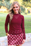 Kate Mesh Top- Burgundy