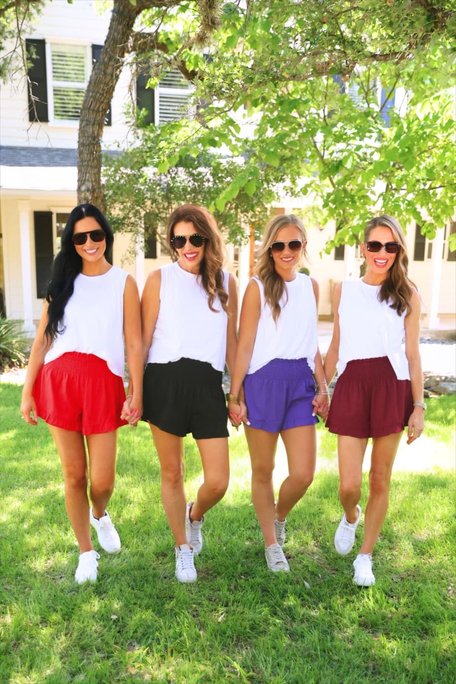 Sunny Strolls High Waisted Shorts- Maroon